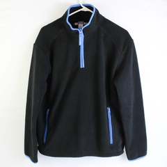 Old Navy Black/Blue Long Sleeve Quarter Zip Sweater W/ Pockets Men's Size S