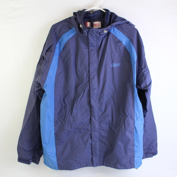 Coleman Purple/Blue Long Sleeve Hooded Rain Shell Jacket Women's Size L