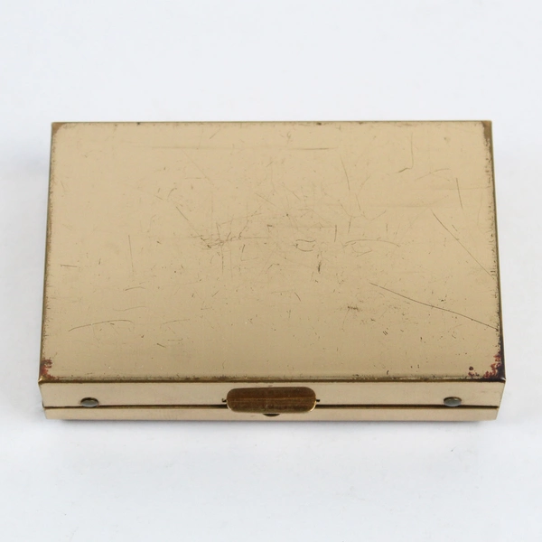 Vintage Pillbox Wooden Steamboat Engraving With Agate Moon Inlay