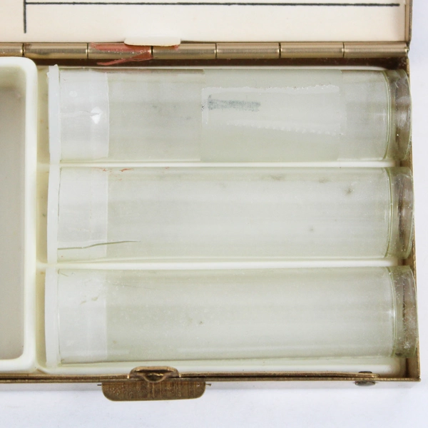 Vintage Pillbox Wooden Steamboat Engraving With Agate Moon Inlay