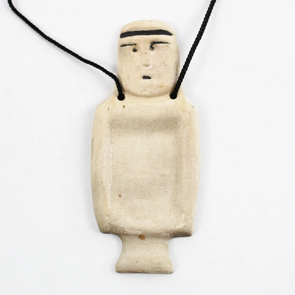 Vintage Argentina Alamito Culture Ceramic Figure Replica Pendant Necklace