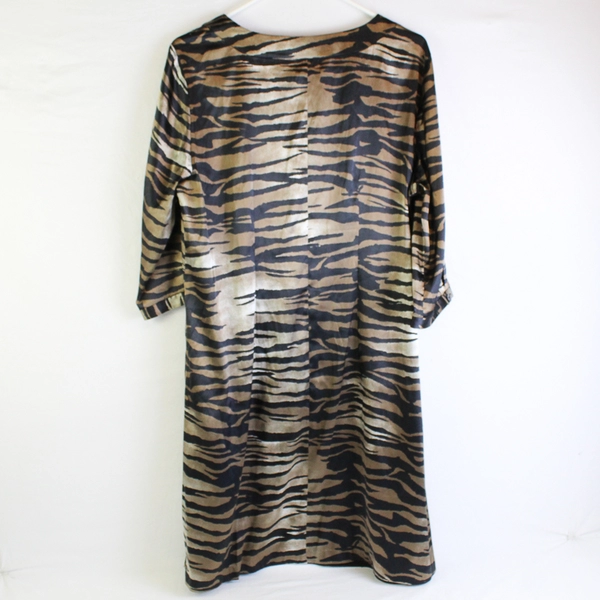 Chico's Tiger Animal Print Short Sleeve T-Shirt Dress Women's Size 2