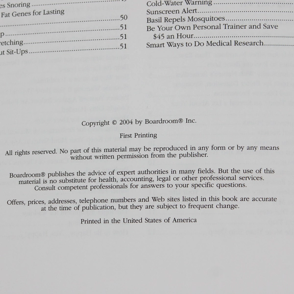 The Complete Bottom Line/Health Healing Library With 3 Special Reports 2004 PB