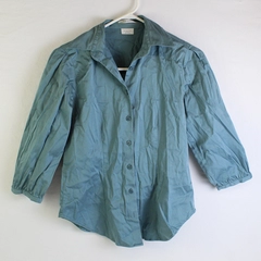 Van Heusen Studio Solid Blue Long Sleeve Button Up Collared Shirt Womens Size XS