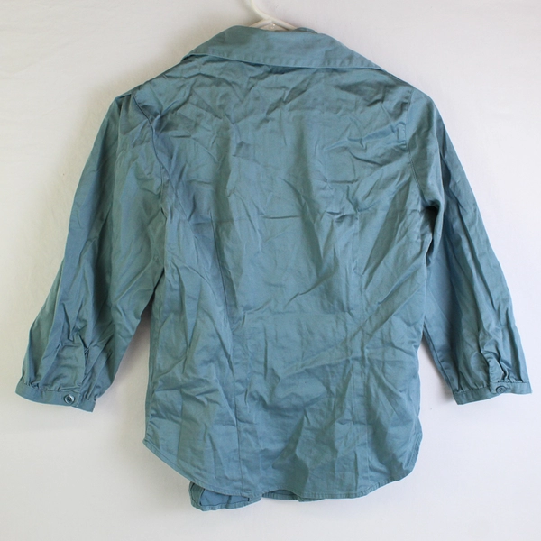 Van Heusen Studio Solid Blue Long Sleeve Button Up Collared Shirt Womens Size XS