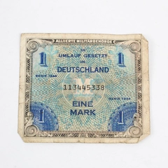 1944 Eine 1 Mark WWII German AMA Allied Military Occupation Bank Note