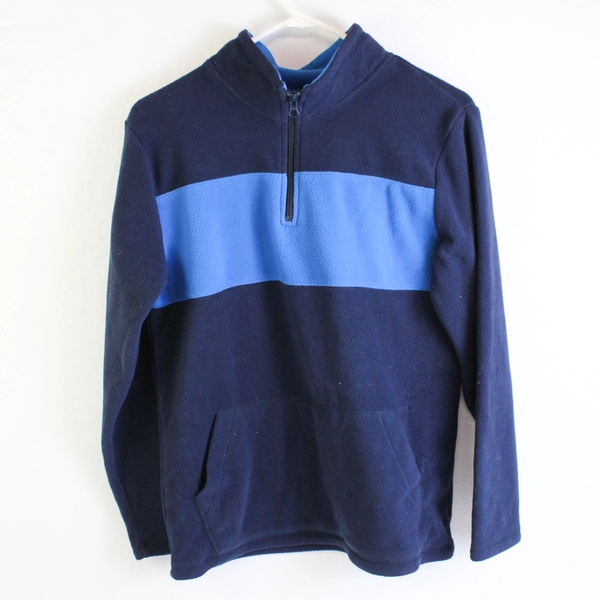 Place Blue Long Sleeve Quarter Zip Sweater W/ Kangaroo Pocket Boy Size 14 XL