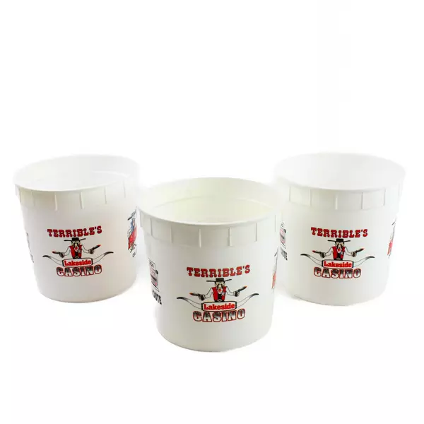 Set of 3 Terrible's Town Casino Souvenir Buckets Vintage Collectible