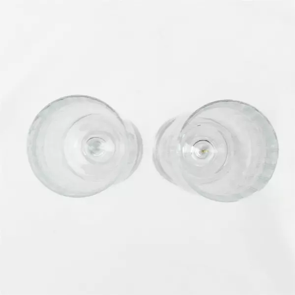 Set of 2 Vertical Ribbed Crystal Champagne Flutes 7.75" Tall