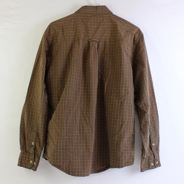 Woolrich Mills Brown Plaid Long Sleeve Collared Button Up Shirt Men's Size M