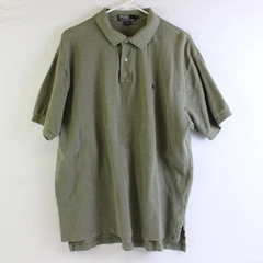 Ralph Lauren Solid Green Color Short Sleeve Collared Polo Shirt Men's Size XL