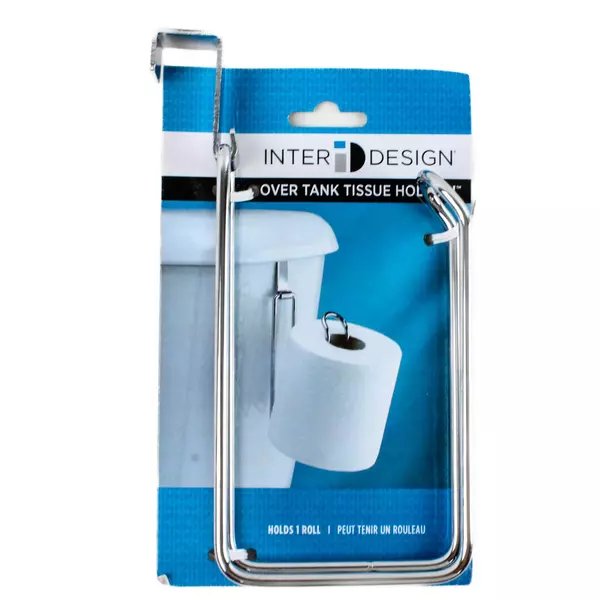 InterDesign Over-the-Tank Toilet Tissue Holder Polished Chrome New