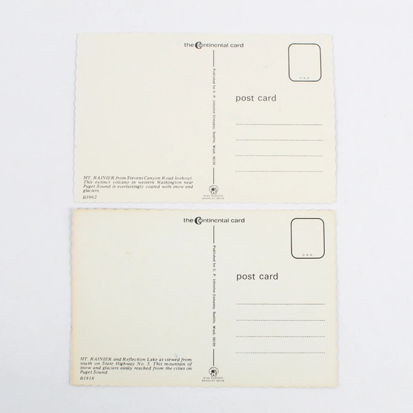 Lot Of 2 Vintage Mt Rainier Postcards Washington State