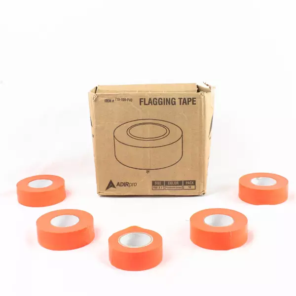 Adirpro Neon Orange High Visibility Flagging Tape 5pk 150'x1" Camping Trail Mark