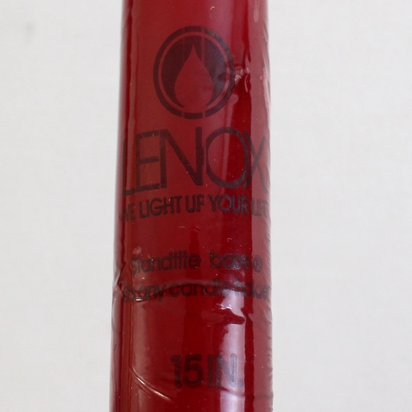 Lot Of 2 Matching Red Lenox Taper Candles Standard Base 15 In Tall