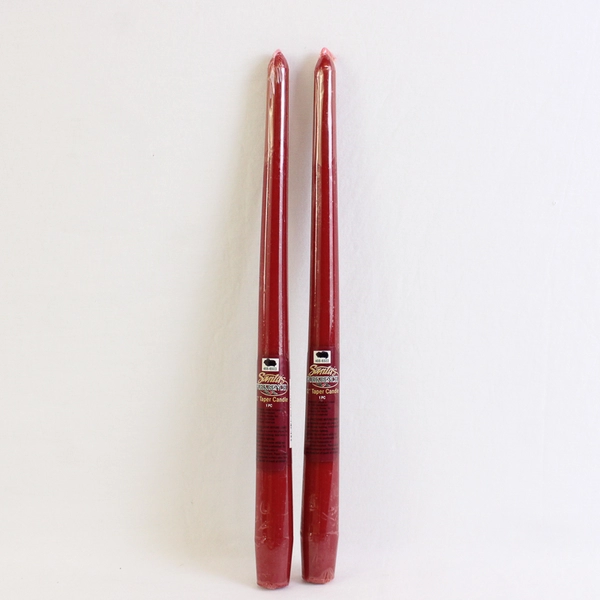 Lot Of 2 Matching Red Santa's Workbench Taper Candles 12 In Tall 1999