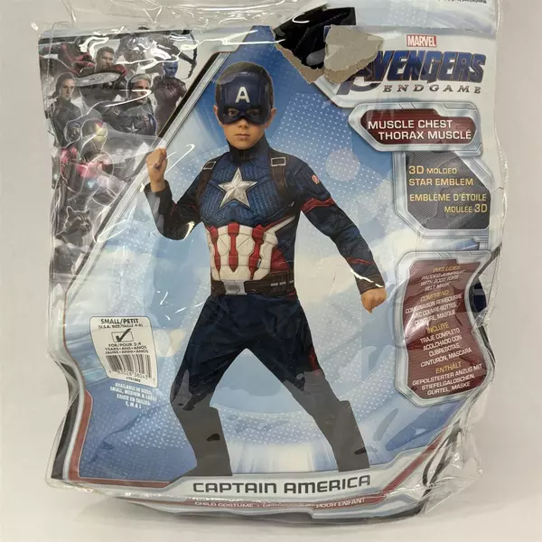 Marvel Avengers Captain America Child Boys Small (4-6) Costume With Shield