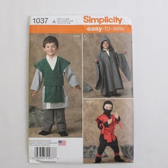 Simplicity Easy To Sew 1037 Ninja & Monk Costumes Patterns Boys Sz A (3-8) 2015