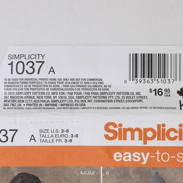 Simplicity Easy To Sew 1037 Ninja & Monk Costumes Patterns Boys Sz A (3-8) 2015