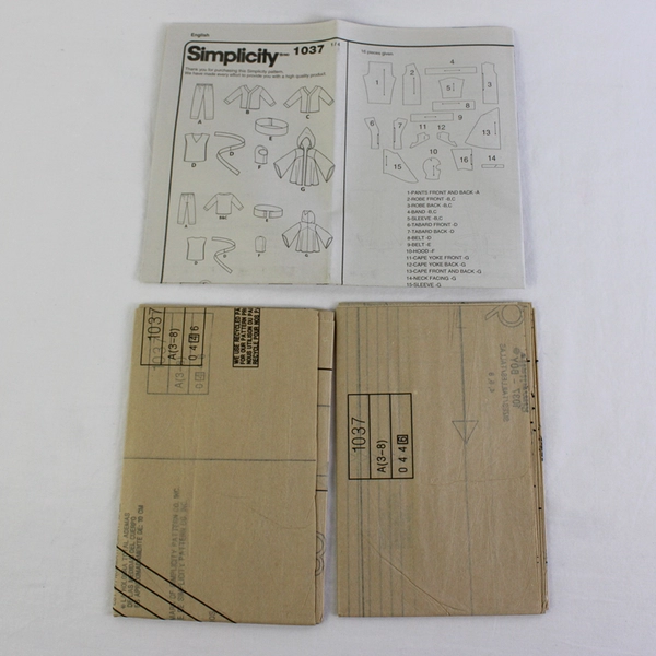 Simplicity Easy To Sew 1037 Ninja & Monk Costumes Patterns Boys Sz A (3-8) 2015