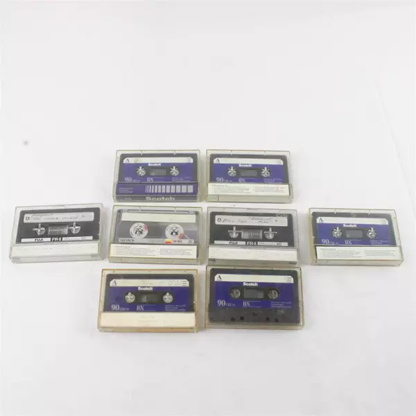 Lot of 8 Blank Cassette Tapes Various Brands