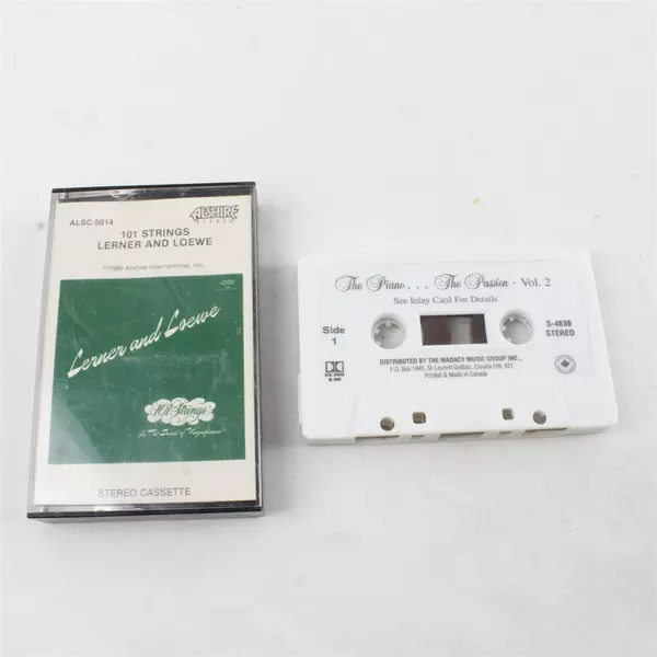 Lot of 2 Cassettes 101 Strings Lerner and Loewe 1980 & The Piano, The Passion 2