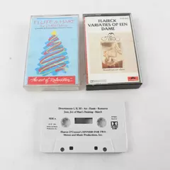 Lot of 3 Cassettes Flute & Harp Christmas & Canon In D & Flairck Varieties