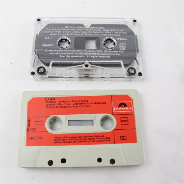 Lot of 3 Cassettes Flute & Harp Christmas & Canon In D & Flairck Varieties