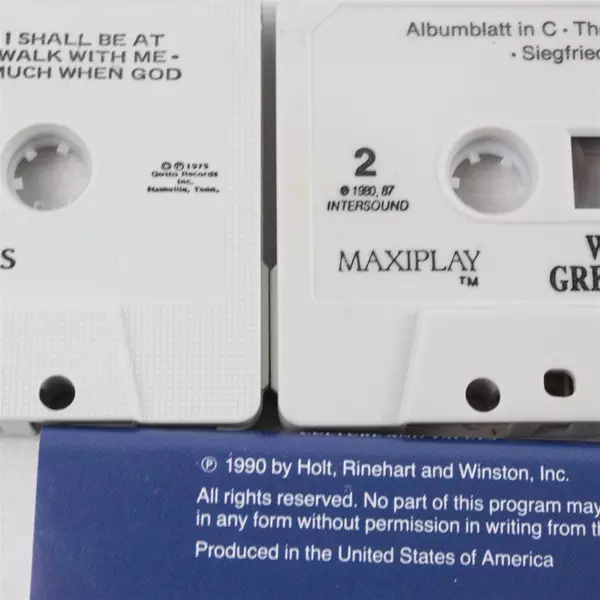 Lot of 3 Cassettes Wagner's Greatest Hits, The History of Music, Oak Ridge Boys