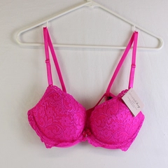 NWT Smart & Sexy Hot Pink Lacy Padded Underwired Bra Women's 38A