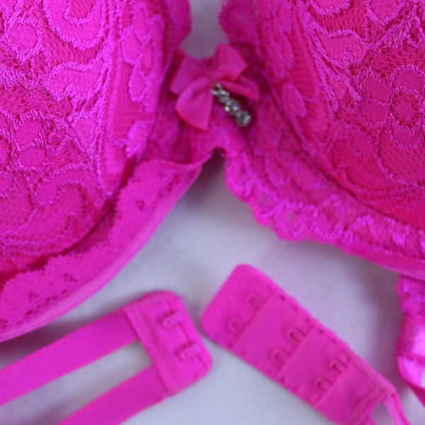 NWT Smart & Sexy Hot Pink Lacy Padded Underwired Bra Women's 38A