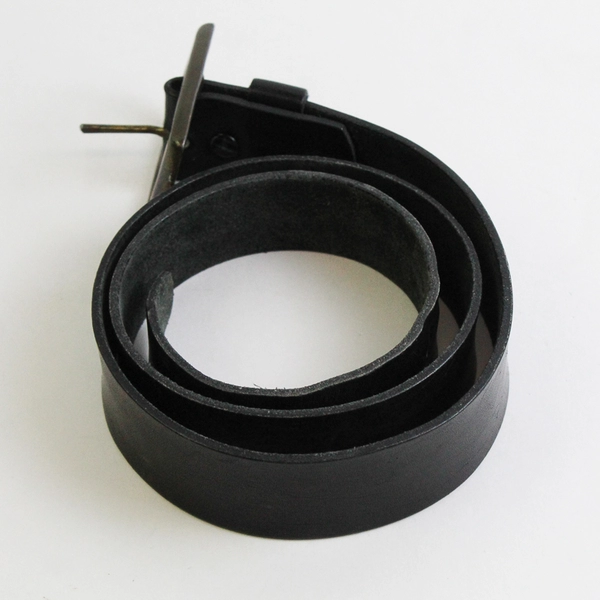 Black Wide Pin Belt Shag Leather Strap Men's Size 36