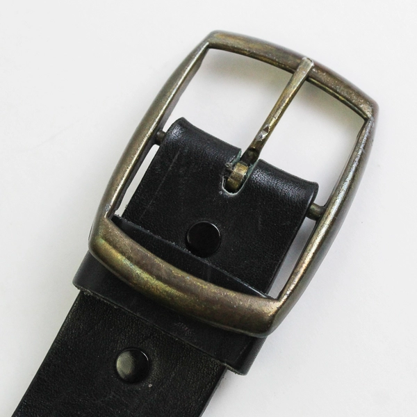Black Wide Pin Belt Shag Leather Strap Men's Size 36
