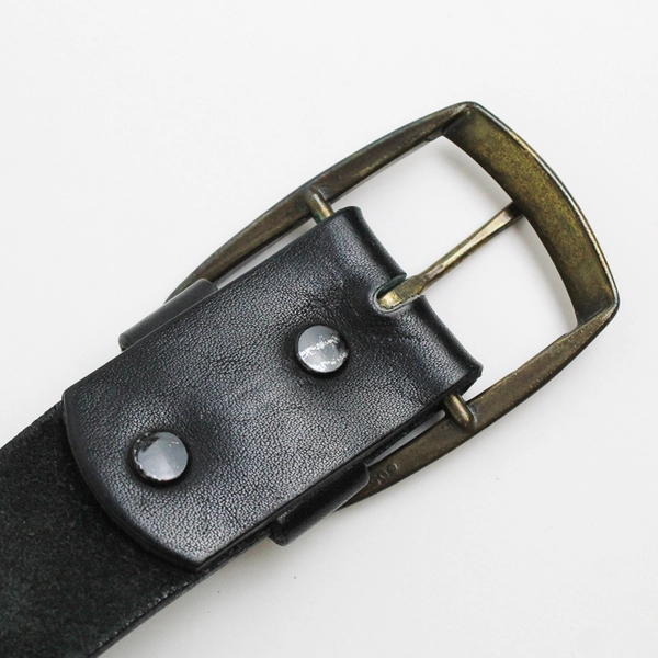 Black Wide Pin Belt Shag Leather Strap Men's Size 36