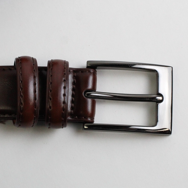 Men's Brown Leather Dress Belt Size 58" Mio Marino