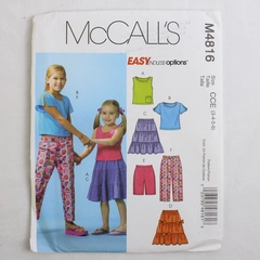 McCall's M4816 Tops & Bottoms Patterns Childs/Girls Size CCE (3-4, 5-6) 2005