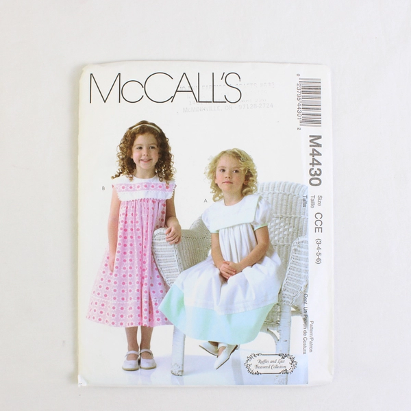 McCall's M4430 Dresses Patterns Childs/Girls Size CCE (3-4, 5-6) 2004