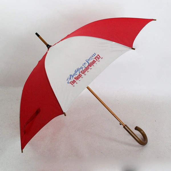 Vintage Boeing Wood Umbrella 737 Red White