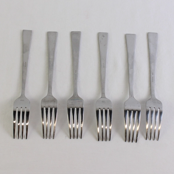 6 Oneida Silver Purity Dinner Forks 7.75 Inches 18/0 Stainless