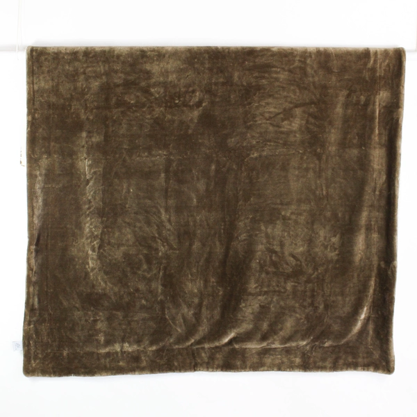 Nemcor Inc Life Solid Brown/White Plush Blanket 100% Polyester 61" x 63"