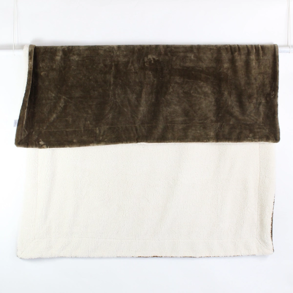 Nemcor Inc Life Solid Brown/White Plush Blanket 100% Polyester 61" x 63"