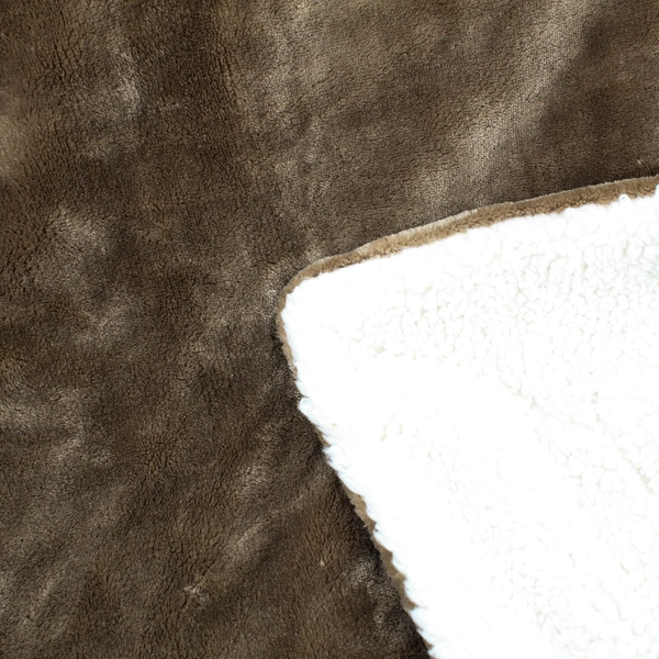 Nemcor Inc Life Solid Brown/White Plush Blanket 100% Polyester 61" x 63"