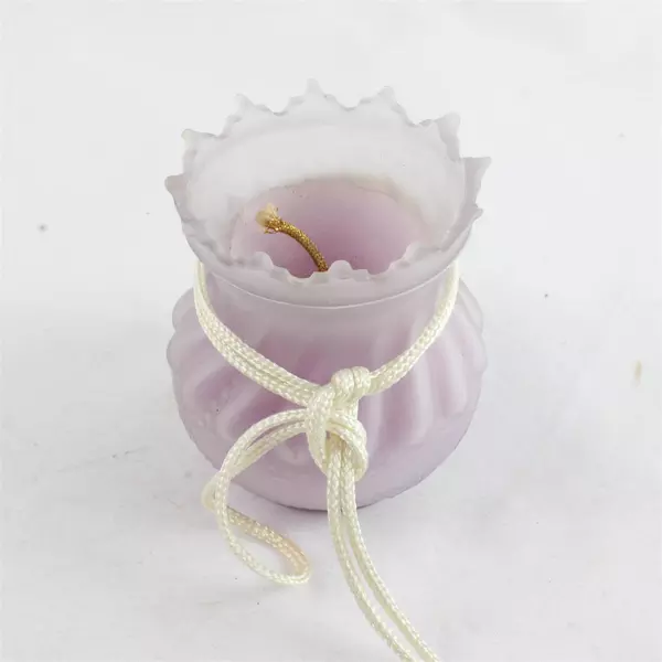 Frosted Glass- Purple- Scented Candle 3.25" x 2.5" Decorative Home Accent