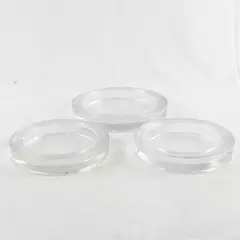 Set of 3 Glass Dishes with Rim 2 x 4.25" & 1 x 5.25"