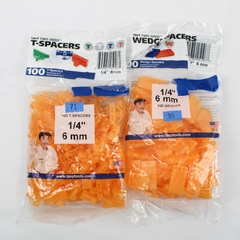 Lot Of 2 Bags Tavy Tools (85 Pcs 1/4" Wedge Spacers, 71 Pcs 1/4" T-Spacers)