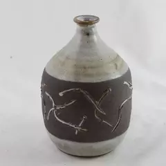 7.75" Ceramic Vase White Small Decorative Vase Vintage Style Accent