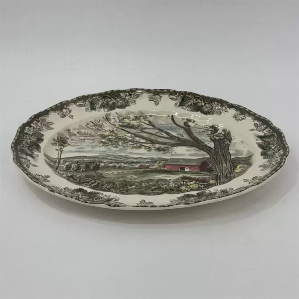 Johnson Brothers 13.5 in Oval Serving Platter The Friendly Village Harvest Time