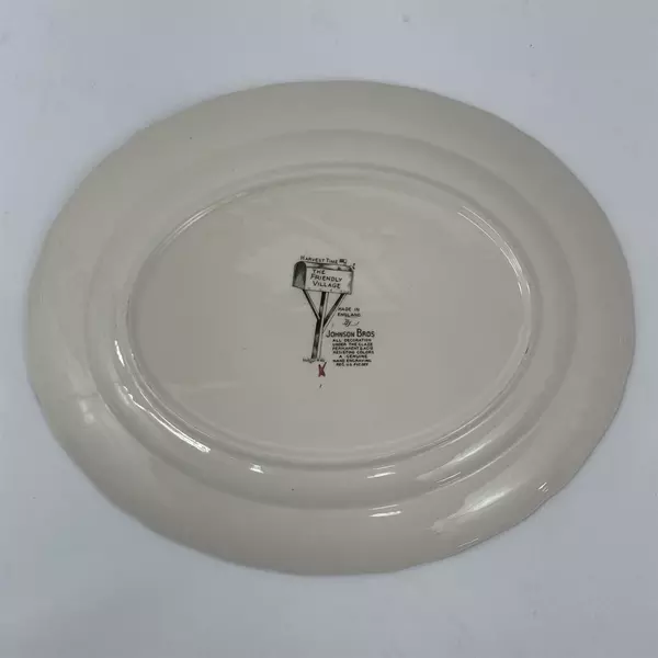 Johnson Brothers 13.5 in Oval Serving Platter The Friendly Village Harvest Time