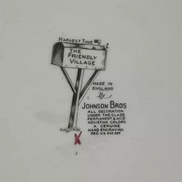 Johnson Brothers 13.5 in Oval Serving Platter The Friendly Village Harvest Time