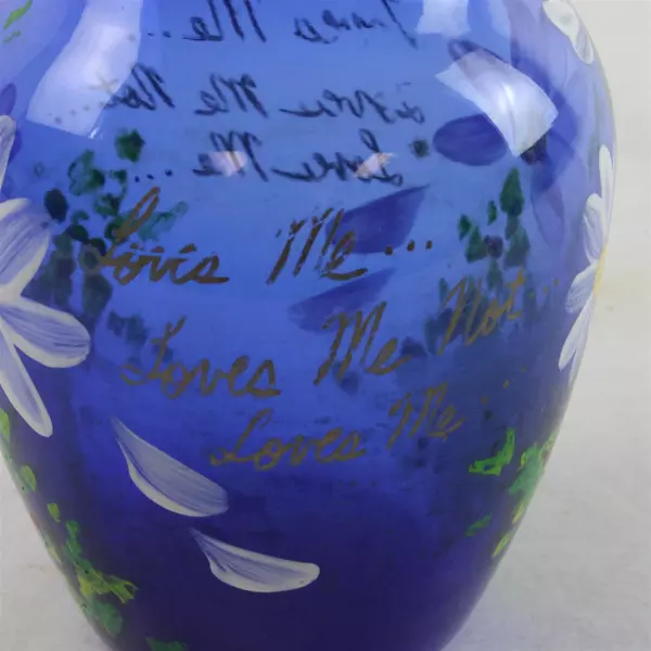 Hand Painted Blue Wildflower Vase Small 5" Ceramic Decorative Collectible